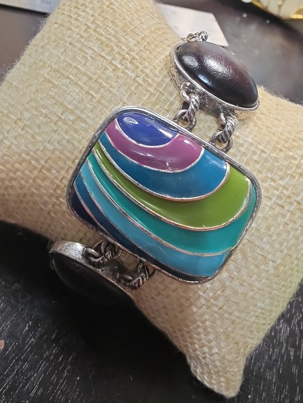 Lucky Brand Multicolor Enamel Wave Bracelet - Blue, Green, Teal, Purple, Pink